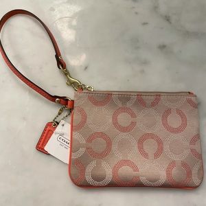 Coach wristlet kaki/poppy